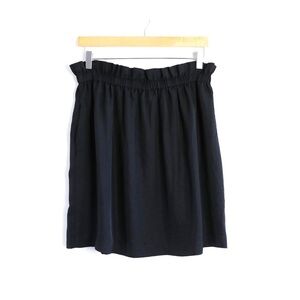 Club Monaco black mini paper bag skirt stretch waist satin versatile M 8 casual
